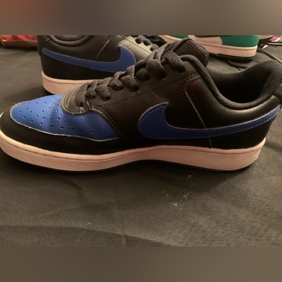 Nike Court Vision Low, Size 6.5 Men’s , Black and Royal Blue. Preloved.